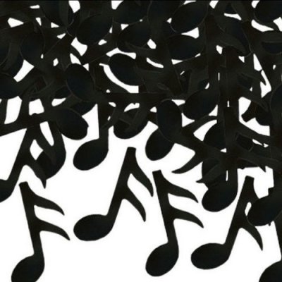 Mariage thme musique  - Confettis de table notes de musique noir : illustration