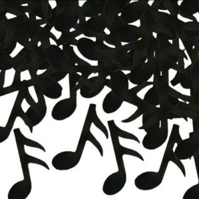 Dcoration de Fte, Anniversaire, Mariage, Baptme  - Confettis de table notes de musique noir : illustration