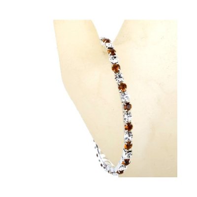 Bijoux de Mariage  - Bracelet élastique strass marron  : illustration