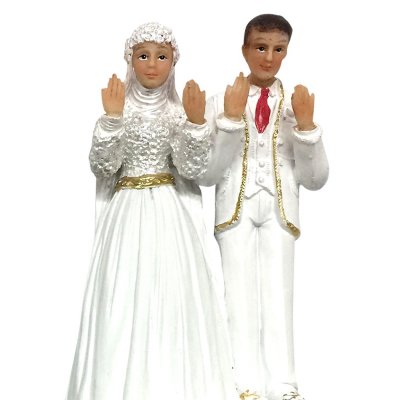 Dcoration de Fte, Anniversaire, Mariage, Baptme  - Figurine Mariage Couple Oriental 14,5 cm : illustration