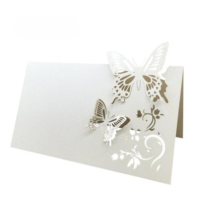 Dcoration de Table Mariage  - Marque Place Papillon Dentelle x 10 : illustration