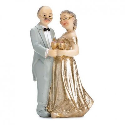 Thme retraite  - Figurine mariage couple de vieux maris  : illustration