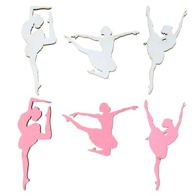 Mariage thme danse  - Confettis Ballerine en Bois ( Lot de 10 ) : illustration