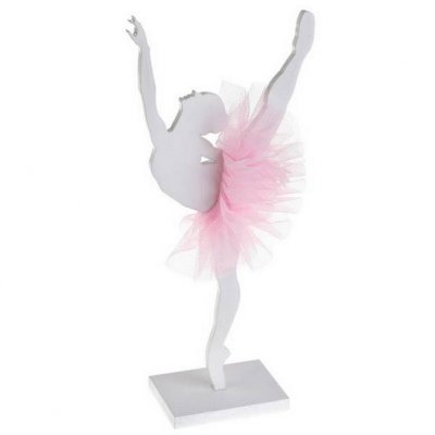 Dcoration de Fte, Anniversaire, Mariage, Baptme  - Statuette danseuse en bois et tulle 20 cm : illustration