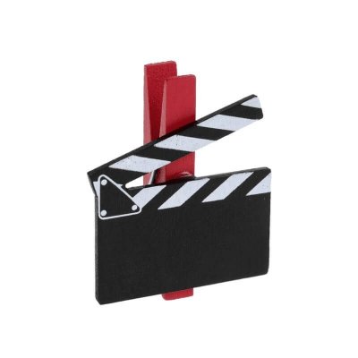 Marque-place mariage  - Clap hollywood cinema sur pince ( Lot de 6 )  : illustration