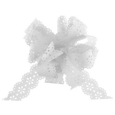 Decoration Mariage  - Noeud automatique Fleur Blanc ( Lot de 5 Pièces) : illustration