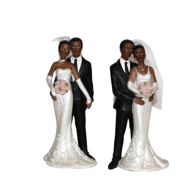 Figurines Mariage  -  Figurine mariage mate de peau 13 cm : illustration