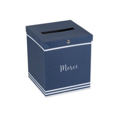 Urnes et Tirelires Mariage  - Urne marinire et ancre dore : illustration