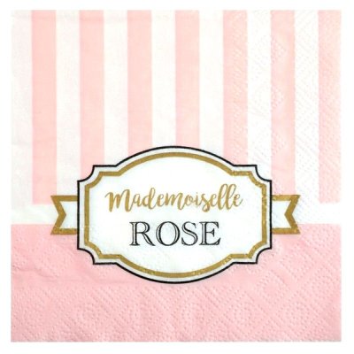 Dcoration de Fte, Anniversaire, Mariage, Baptme  - Serviette papier rose baby shower (lot de 20) : illustration