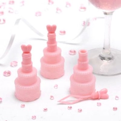 Dcoration de Fte, Anniversaire, Mariage, Baptme  - Bulles de Savon Pice Monte avec Coeur Rose (lot ... : illustration