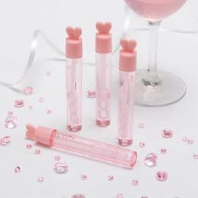 Bulle de Savon Mariage  - Flacon Bulle de Savon Mariage Coeur Rose (lot de 12) : illustration