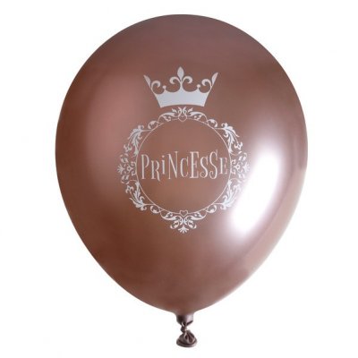 Décoration de Baptême  - 6 Ballons de Baudruche Princesse Rose Gold : illustration