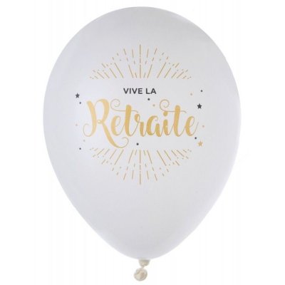 Ballon mariage  - Ballons Vive la Retraite (lot de 8) : illustration
