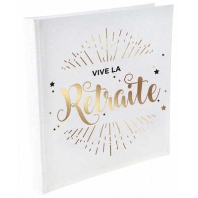 Dcoration de Fte, Anniversaire, Mariage, Baptme  - Livre d'Or Retraite Blanc / Or  : illustration