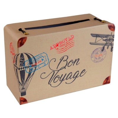 Mariage thme voyage  - Urne Tirelire Bon Voyage : illustration