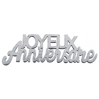 Confettis de table  - Confettis de table Joyeux anniversaire argent x 10 ... : illustration