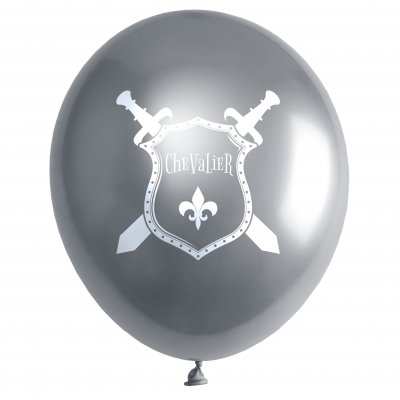 Dcoration de Communion  - 6 Ballons chevalier argent : illustration