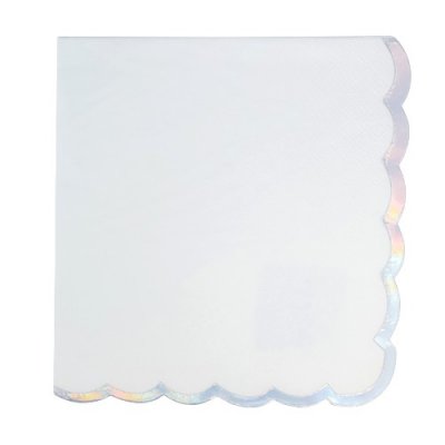 Dcoration de table de Nol  - Serviettes blanc et liser argent x 16 : illustration