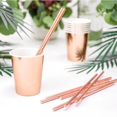 Dcoration de Table  - 8 gobelets rose gold mtalis 255ml  : illustration