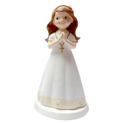 Dcoration de Fte, Anniversaire, Mariage, Baptme  - Figurine sujet, en rsine Communiante mains jointes : illustration