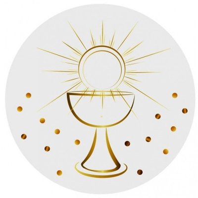 Décoration de Fête, Anniversaire, Mariage, Baptême  - 24 Confettis Communion calice ronds : illustration