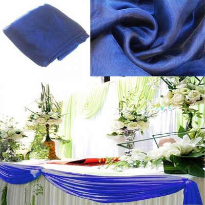 Chemin de Table Mariage  - Rouleau organza bleu marine pour dcoration de mariage ... : illustration