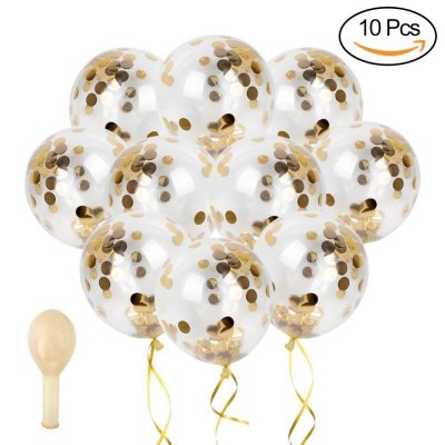 Nol  - 10 ballons de baudruche transparents avec confettis ... : illustration