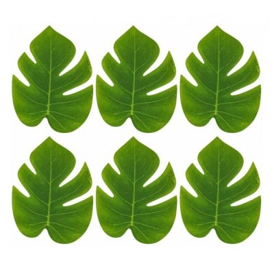 Décoration de Salle de Mariage  - 6 feuilles tropicales vertes 12 x 15 cm Déco mariage : illustration