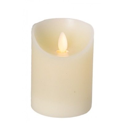 Decoration Mariage  - Bougie Led cylindrique 12,5 cm Flamme dansante blanche  : illustration