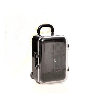 Boite de Dragées  - Contenant dragées valise noir et plexi transparente ... : illustration