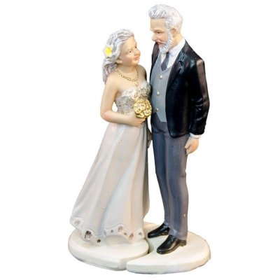 Mariage thme or  - Figurine Mariage Couple Vieux Maris 12,2cm : illustration