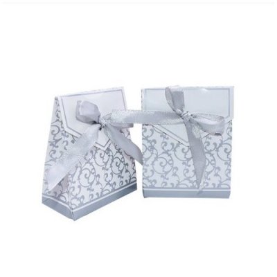 Mariage thme argent / gris  - Boites  drages arabesque argent (lot de 10) : illustration