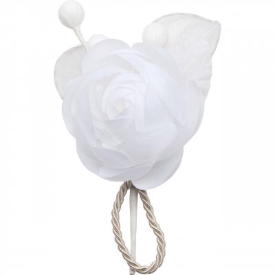 Dcoration de Fte, Anniversaire, Mariage, Baptme  - 1 Grosse rose blanche  drages - 2 Raquettes et 3 ... : illustration