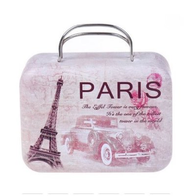 Contenant dragees pour communion  - 5 Valises  Drages Voyage Autour du Monde : illustration