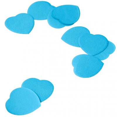 Dco de table Communion  - 100 g de Confettis coeur en papier turquoise  : illustration