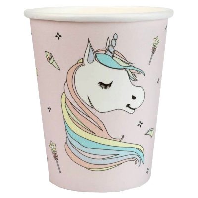 Dcoration de Fte, Anniversaire, Mariage, Baptme  - 10 gobelets jetable licorne 27 cl  : illustration