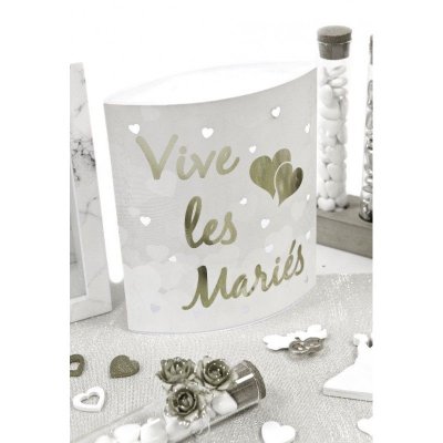 Centre de table  - Centre de table LED Argent - Vive les Maris  : illustration