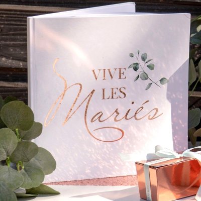 Mariage thme Rose Gold  - Livre d'Or Bucolique Mariage Champtre - Vive les ... : illustration