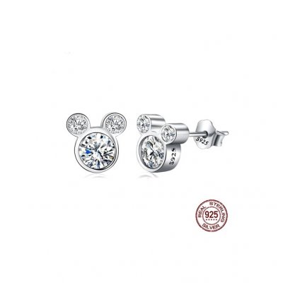 Bijoux de Mariage  - Boucles d'oreilles Minnie en argent 925me cristal ... : illustration