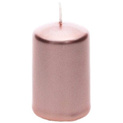 Decoration Mariage  - Petite bougie cylindrique 6 cm - Mtal Rose Gold : illustration