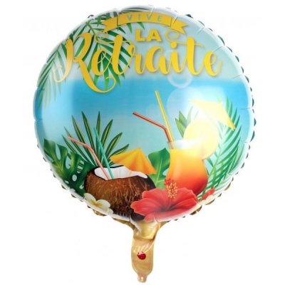 Dcoration de Salle  - Grand ballon retraite - Alu multicolore 45 cm  : illustration
