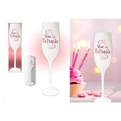 Dcoration de Table  - Flte  Champagne - Vive la Retraite - Rose Gold : illustration