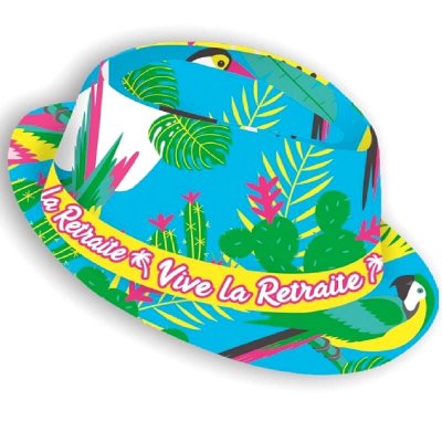 Dcoration de Fte, Anniversaire, Mariage, Baptme  - Chapeau borsalino - Vive la retraite  : illustration