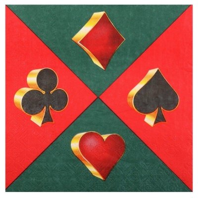 Decoration Mariage  - Serviettes en papier casino 33 cm - Lot de 10 : illustration