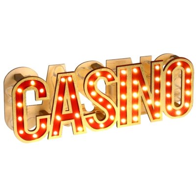 Dcoration de Table  - Centre de Table Lettres Casino lumineuses 30 cm : illustration