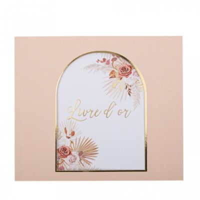 Dcoration de Table Mariage  - Livre dor rose coachella or 70 pages : illustration