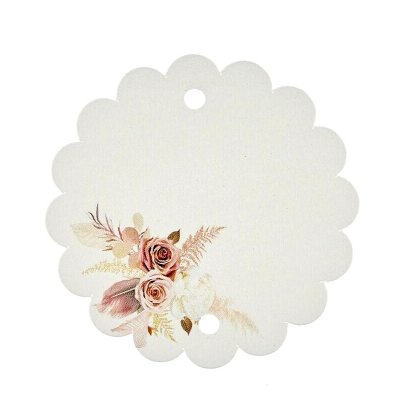 Decoration Mariage  - 10 tiquettes rondes carton festonn coachella 5cm : illustration