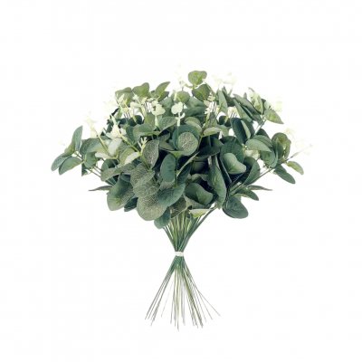 Decoration Mariage  - Feuilles d’eucalyptus vert et blanc - Lot de 10 : illustration