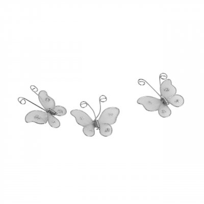 Décoration de Table Mariage  - 8 papillons organza blancs 26 x 24 mm décoration de ... : illustration