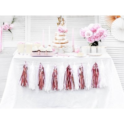 Dcoration de Fte, Anniversaire, Mariage, Baptme  - Guirlande 12 Tassels Rose gold : L'tincelle parfaite ... : illustration